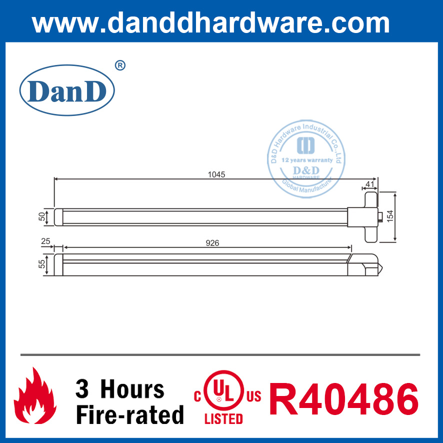 UL ANSI الفولاذ المقاوم للصدأ حريق خروج الأجهزة الذعر خروج الجهاز DDPD005