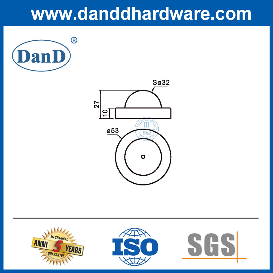 الباب الحديث توقف عن الباب الفولاذ المقاوم للصدأ سدادة على الجدار DDDS052