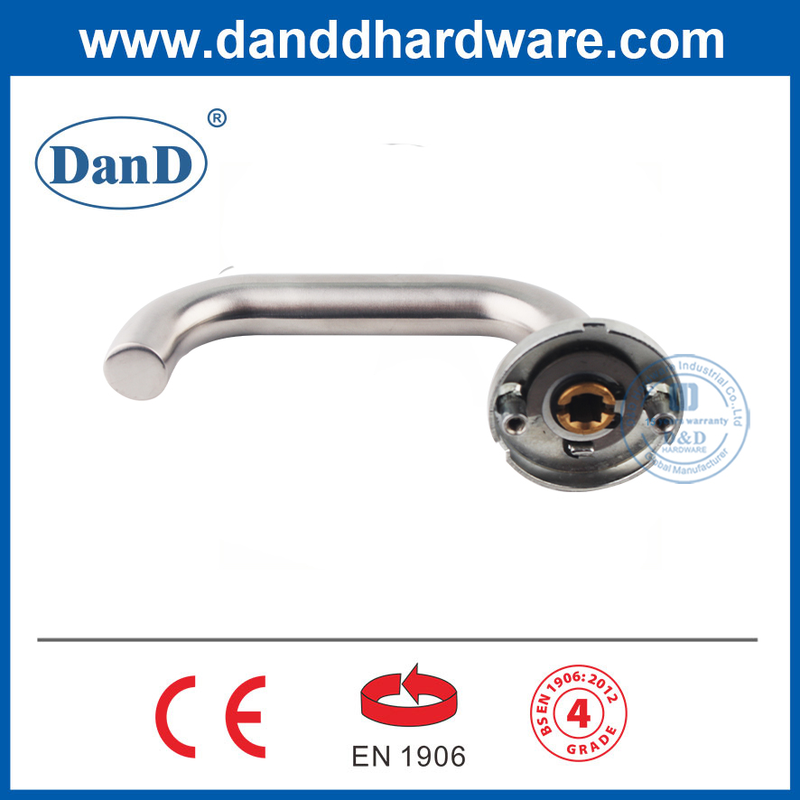 Round Rose Rose Stainless Steel EN1906 Inside Door Handle مع دعم Lug -DDTH001