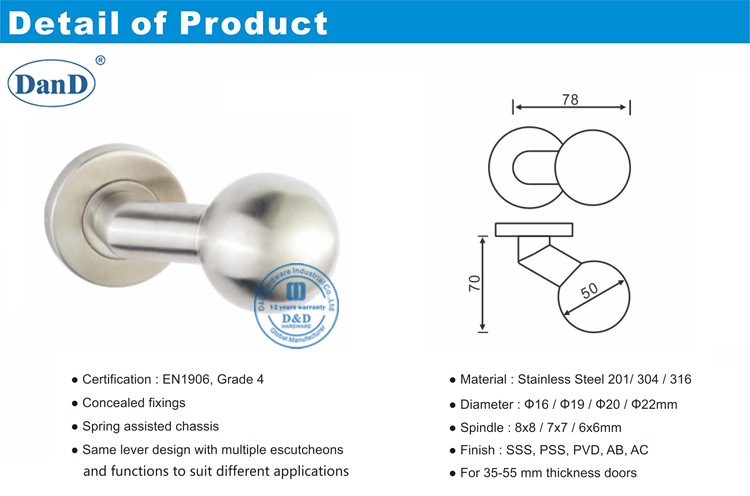 مقابض الأبواب الداخلية الحديثة-D و D الأجهزة