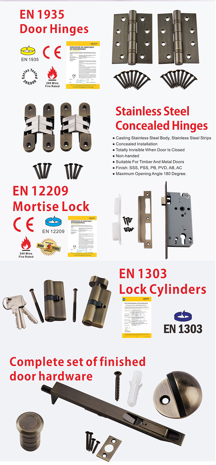 إكسسوارات باب النحاس العتيقة-D و D الأجهزة