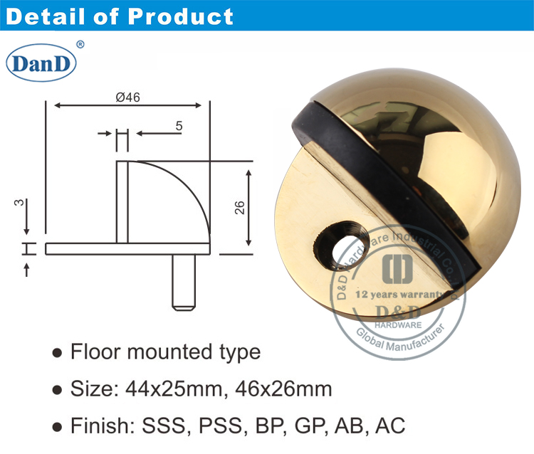 أجهزة باب النحاس المصقول و D أجهزة D