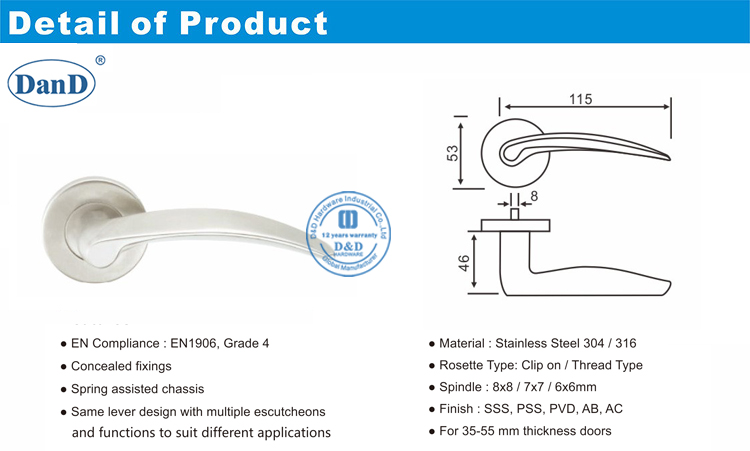 مقبض الباب المعاصر - D و D الأجهزة