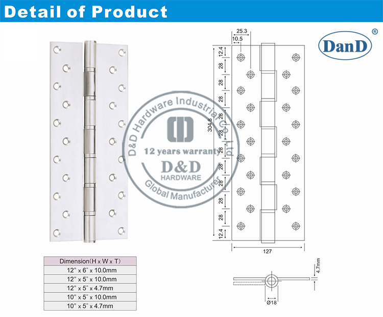 الفولاذ المقاوم للصدأ الثقيلة المفصلي D و D الأجهزة