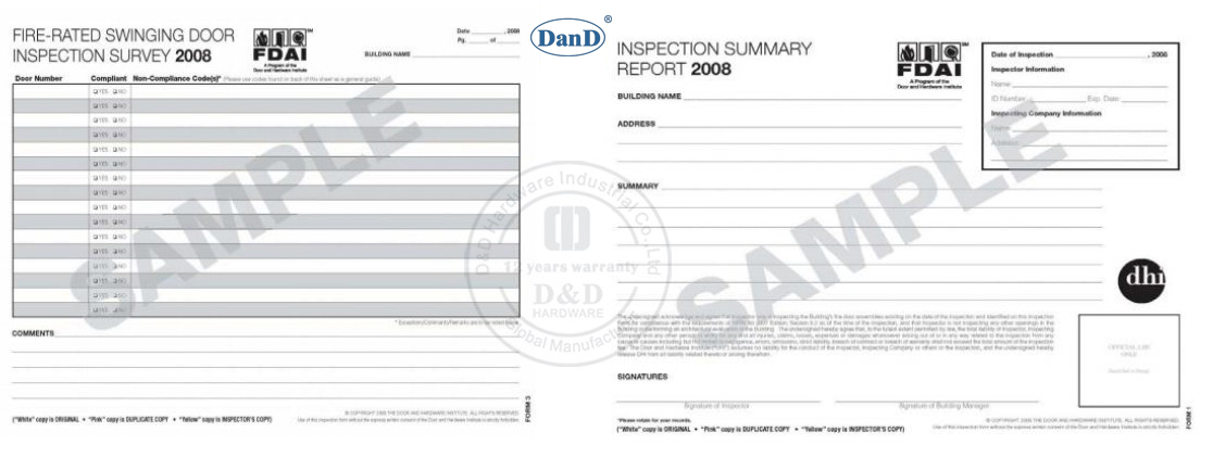 معايير باب النار في الولايات المتحدة وأوروبا-D و D الأجهزة