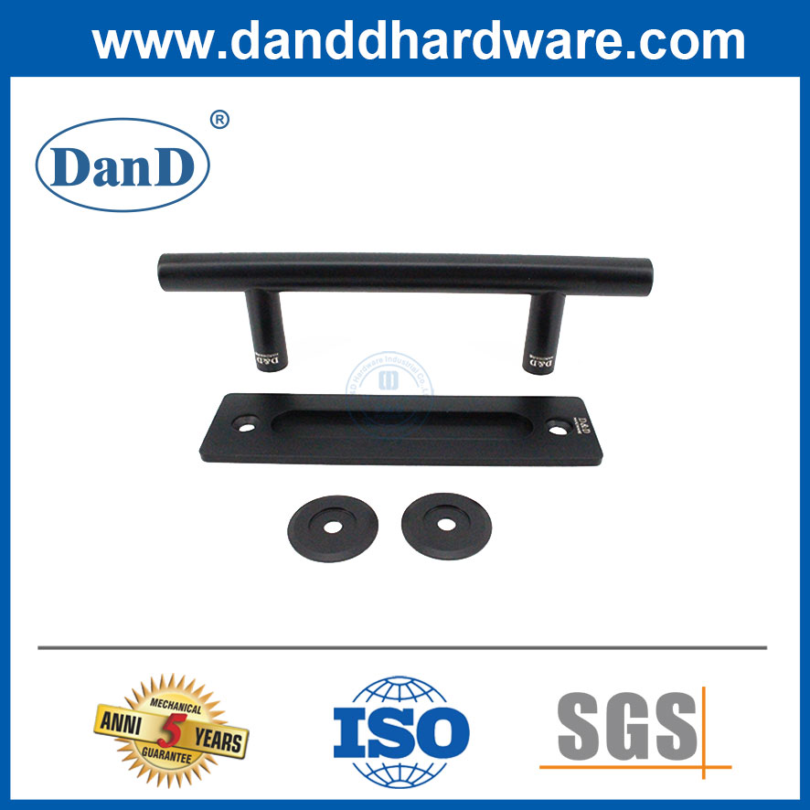 مقابض باب الحظيرة في الهواء الطلق مات أسود من الفولاذ المقاوم للصدأ ، أجهزة الباب مقابض DDBD102