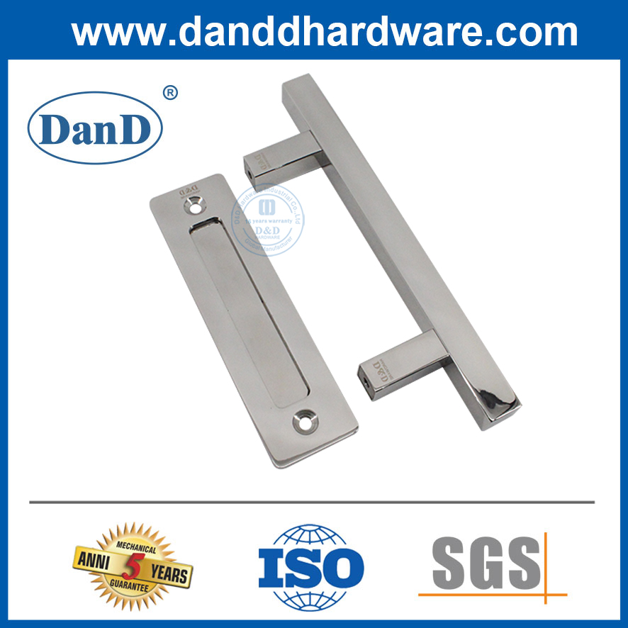 مقابض باب الحظيرة الحديثة مصقولة من الفولاذ المقاوم للصدأ ، باب الحظيرة الخارجي يسحب الأجهزة-DDBD104