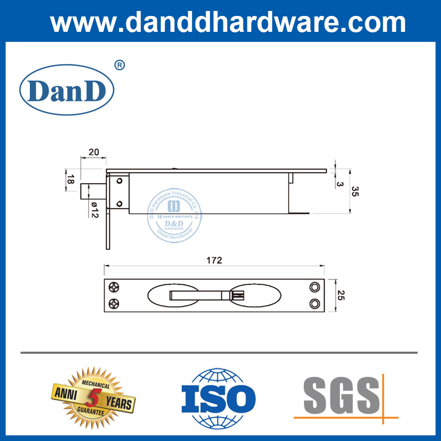 مسامير البراغي أجهزة الأبواب الصلبة النحاس الترباس لأبواب مزدوجة DDDB034