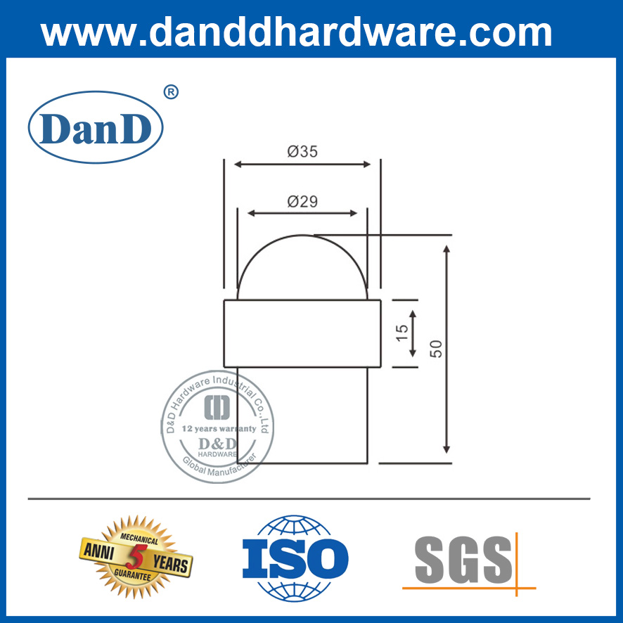 مطاط الفولاذ المقاوم للصدأ جولة جولة الباب سدادة DDDS008