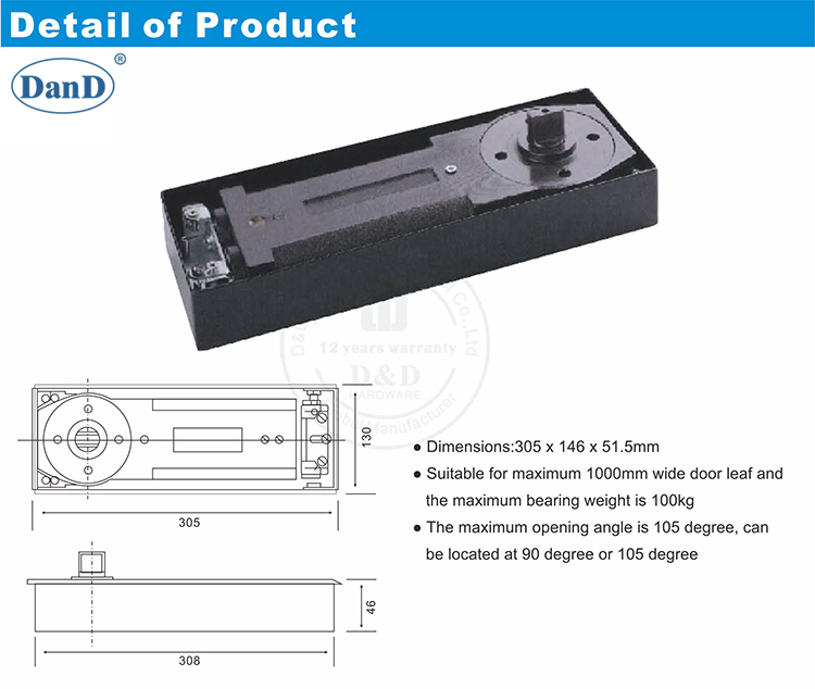ربيع الأرضية للأجهزة الزجاجية الثقيلة D و D الأجهزة