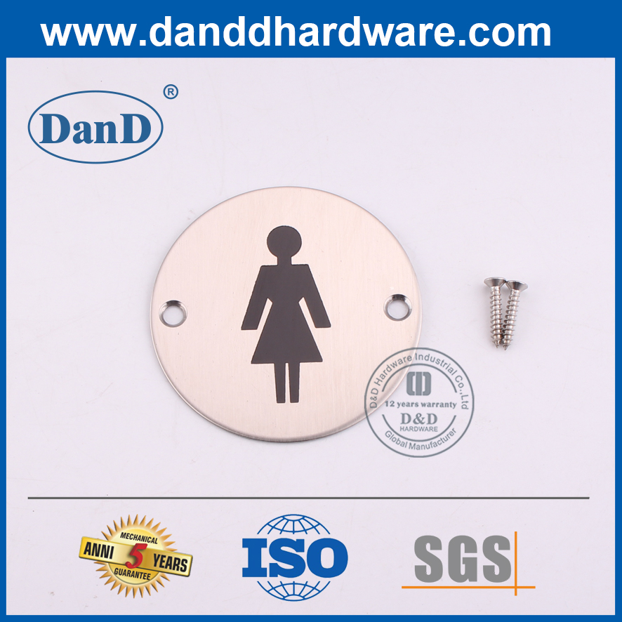 الفولاذ المقاوم للصدأ الجدار الخيالة الإناث غرفة الحمام تسجيل لوحة DDSP002