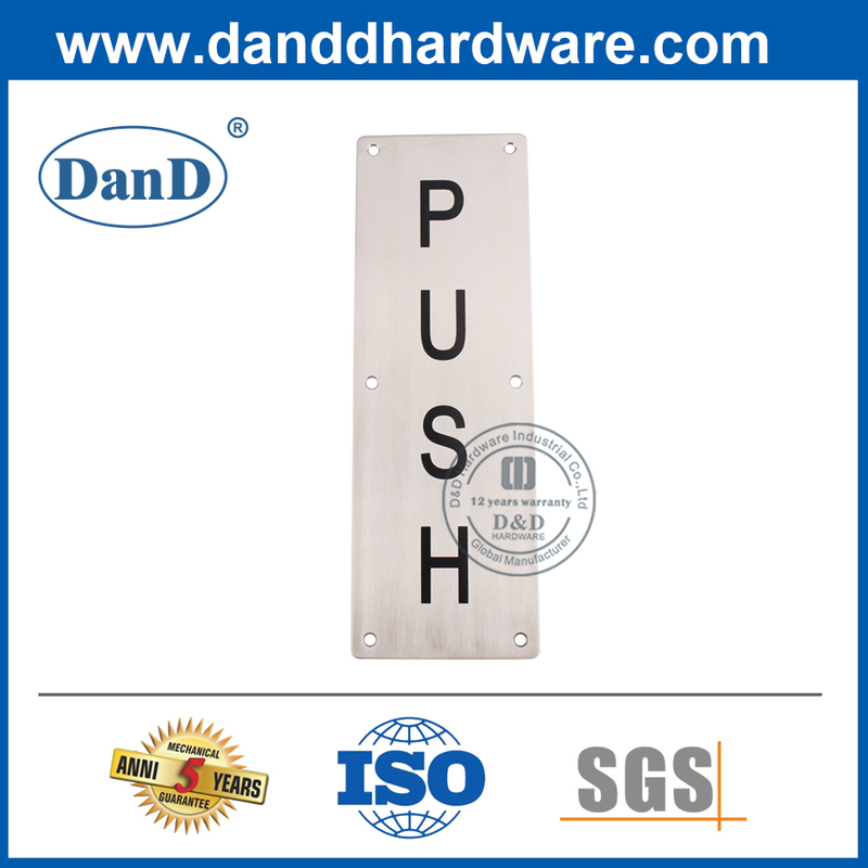الفولاذ المقاوم للصدأ الجدار شنت مربع نوع دفع لوحة DDSP004