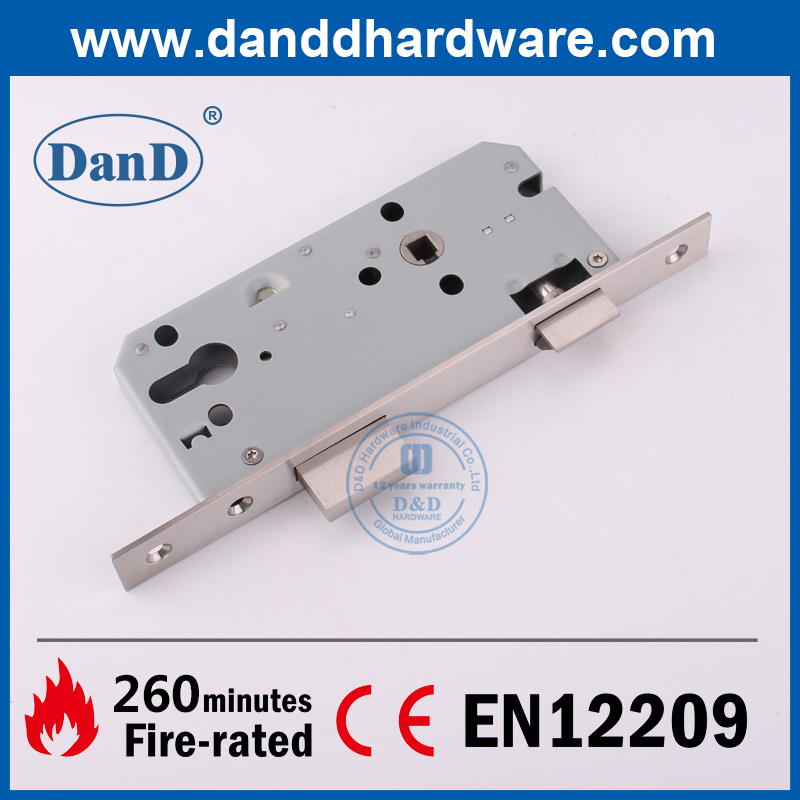 CE من الفولاذ المقاوم للصدأ النار الحريق المقنن قفل الباب الخارجي قفل DDML026-5085