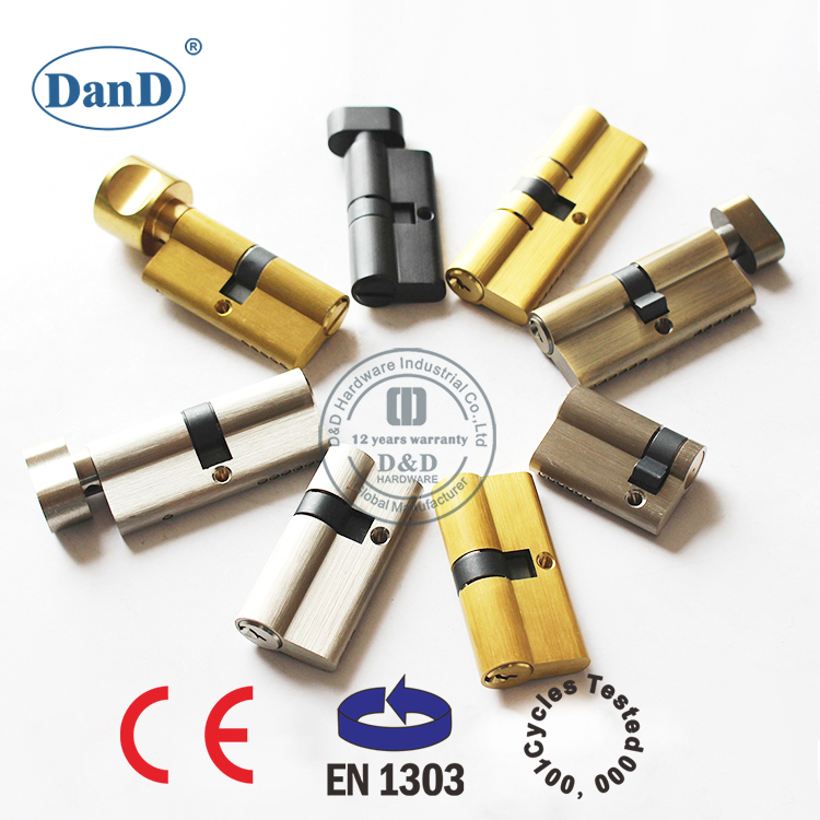 EN1303 مخصصة EURO Profile Brass Brass Lock Cylinder-DDLC001-70MM-SN