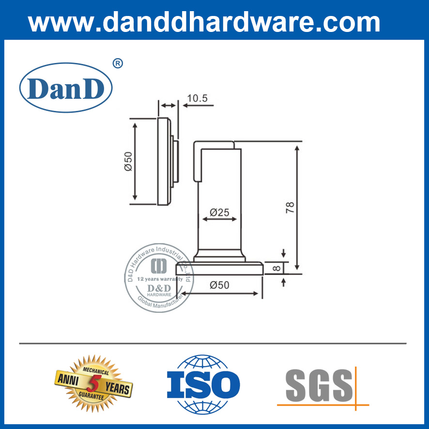 الفولاذ المقاوم للصدأ تركيب الباب الصناعي مغناطيسي سدادة DDDS030