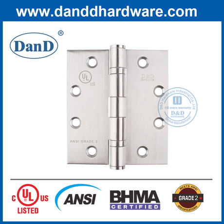 الصف 304 ANSI الصف الثاني المفصلي الكامل للبث لمقاومة النيران للأبواب الخارجية DDSS001-ANSI-2-4.5x4x3.4