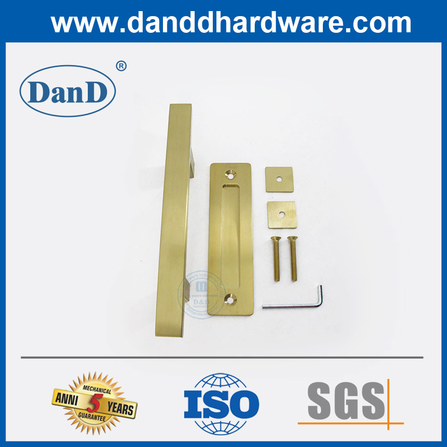 ساتان النحاس النحاس الفولاذ المقاوم للصدأ الذهب الخارجي شريط منزلق أجهزة الباب مقبض set-ddbd103