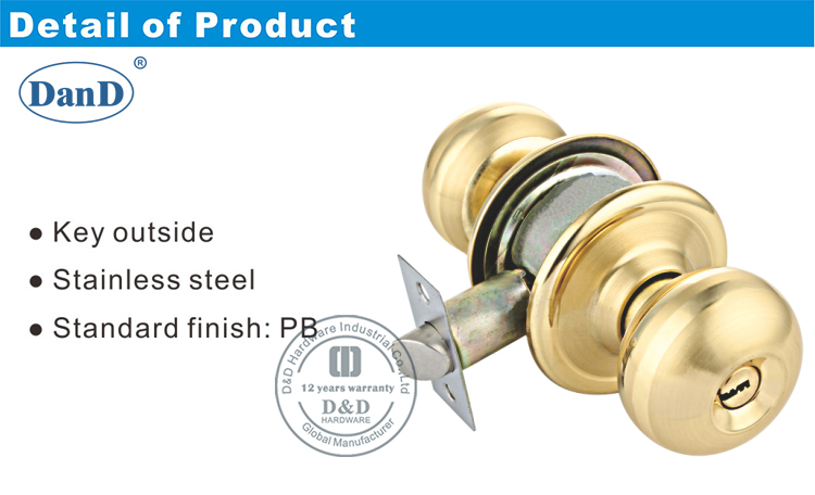 الباب الخشبي أنبوبي lockset-d و d الأجهزة