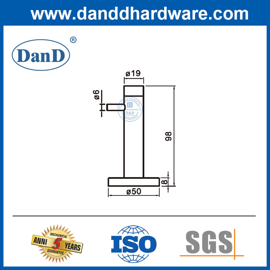 منزلي الأمن سدادة الباب الفولاذ المقاوم للصدأ توقف للحمام الجدار DDDS055